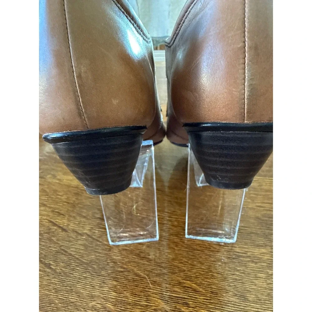 Josef Seibel Womens Tan Leather‎ Lace Up Wingtip Oxford Comfort Heels Size 6.5